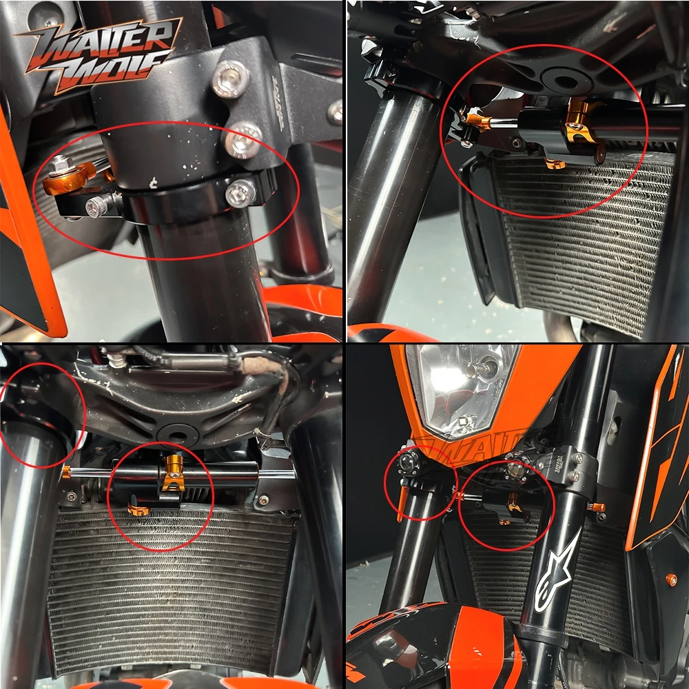 Motorycle Linear Steering Damper Mount Bracket Stabilizer Brackets Reverse Safety  Handlebar Holder For 690 DUKE R 690DUKE 2025