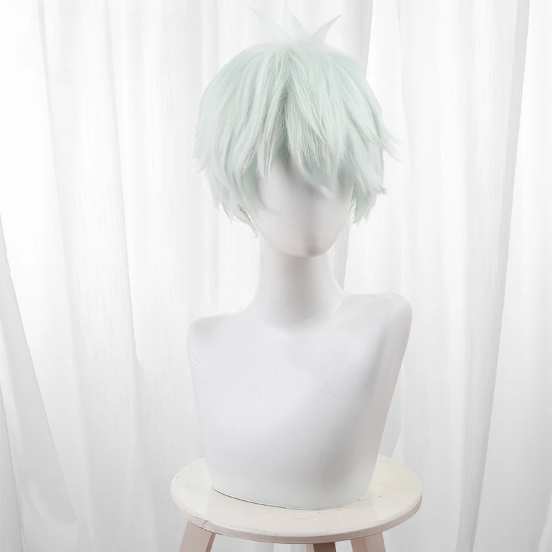 Anime Kaiju No. 8 Reno Ichikawa Cosplay Props Wig Light Green Short Hair Fashion Carnival Role Play Party Wig Halloween