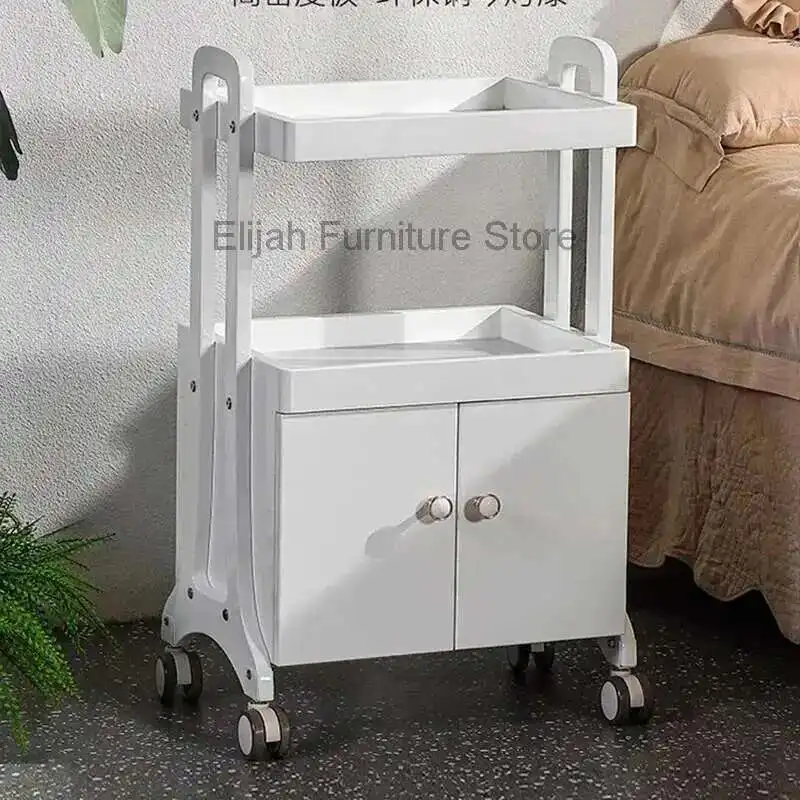 

Hairdresser Trolley With Rollers Beauty Salon Auxiliary Cart Wheels Spa Equipment Manicure Support Tool Cosmetic Helper Car Tray