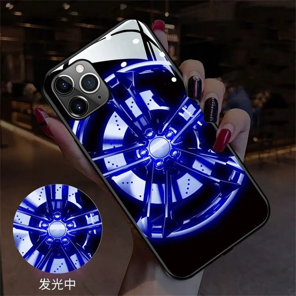 

Mechanical Circuit Board Smart LED Light Glow Tempered Glass Phone Case For OPPO Reno 8 9 10 11 12 13 Pro Find X5 X6 Pro