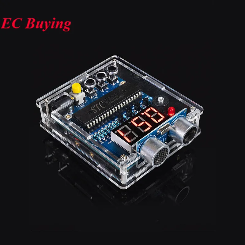 DIY Ultrasonic Rangefinder kit 0-4M Distance Measuring Car Reverse radar Alarm 51 Single Chip STC Electronic Welding Parts