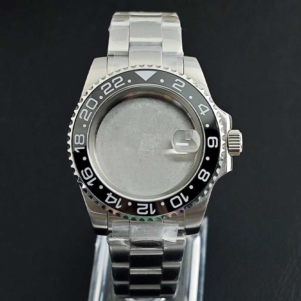 40.5mm Case Steel Watch Box Silvery Gold Rose gold Case Fit NH35 NH36 Movement/Hands/Dail Accessories Sapphire Glass 22mm Band