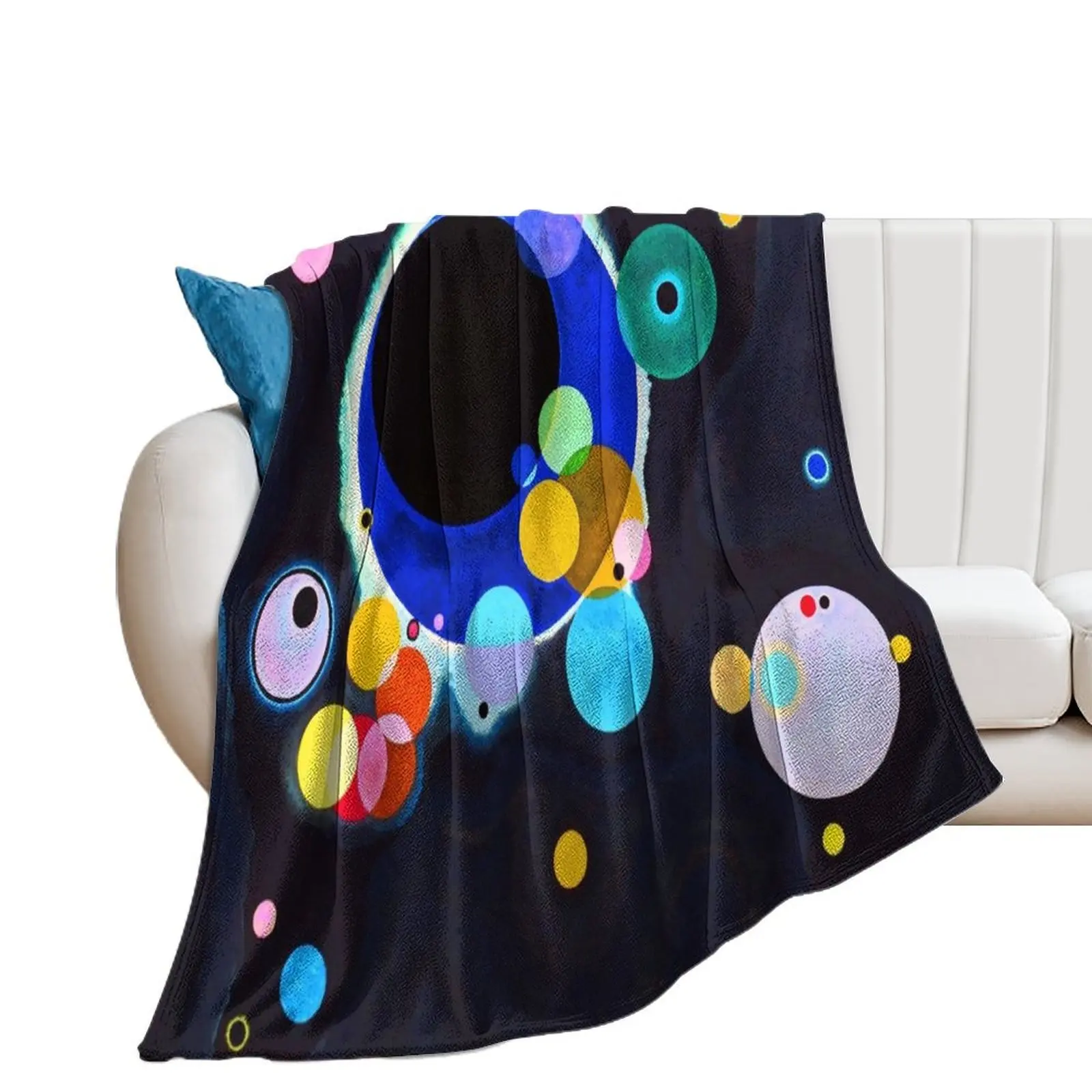 KANDINSKY HD - Several Circles 1926 Art Throw Blanket Tourist Weighted Summer Beddings Furrys Blankets