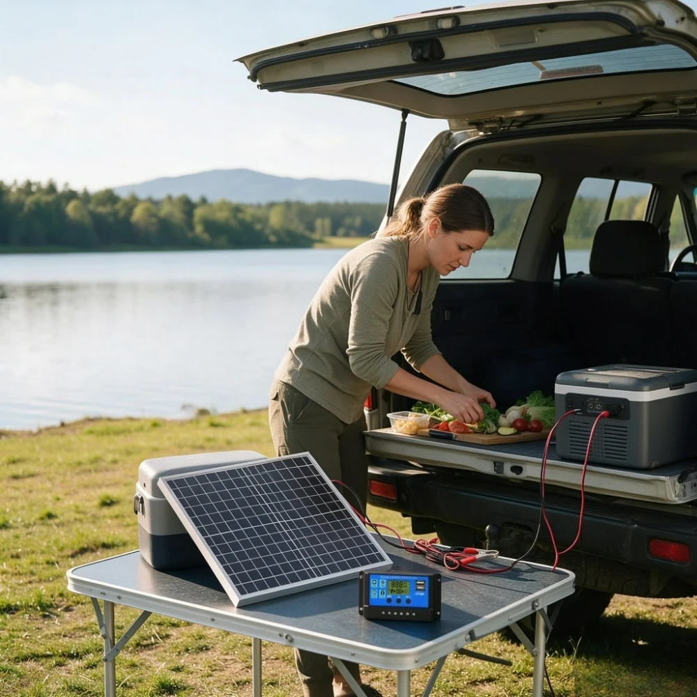 12W Monocrystalline Aluminum Solar Generation Supply 12V Smart Charge Controller Portable Off Grid Kit for Camping Hiking RV