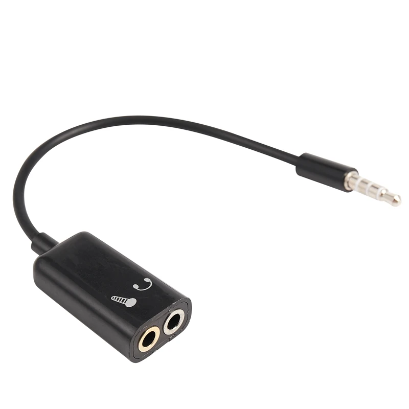 3.5 มม.สเตอริโอ Audio Splitter ชายหูฟังชุดหูฟัง + อะแดปเตอร์ไมโครโฟนคู่เปิดสายไฟ Harness Connector