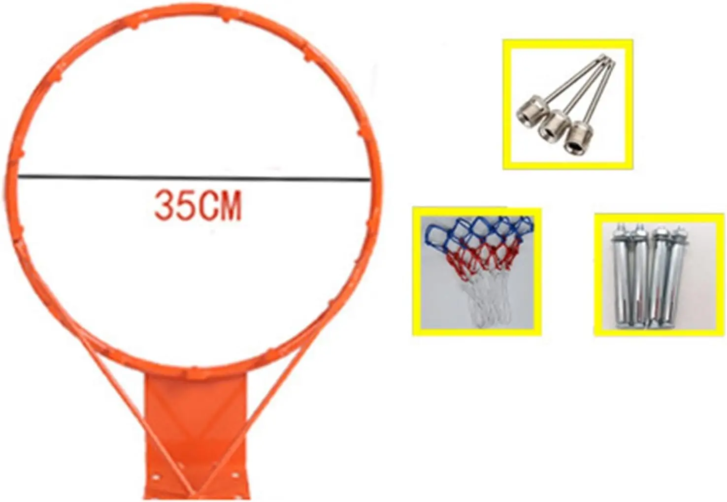 35CM hangende basketbalring wandgemonteerd doelring velgnet sportnet binnen buiten wandgemonteerd hangend mandnet