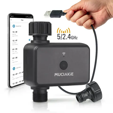 (N370) 호스 수도꼭지 WiFi 2.4GHz 및 5GHz 원격 제어 관개 자동 무선 정원 장치용 듀얼 밴드 스마트 워터 타이머
