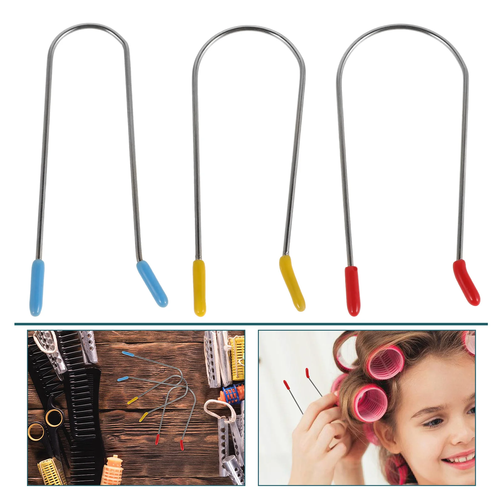 

24pcs Curling Pins Roller Clamps 1.9cm 2.54cm 3.2cm Hot Curler Clips Replacement for Rollers Home Salon Use