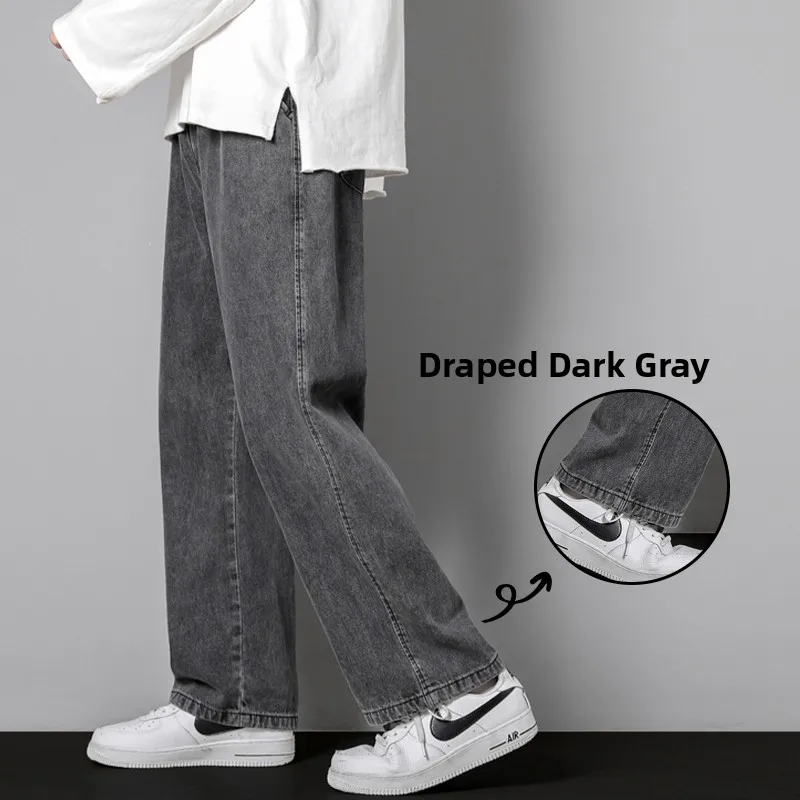 

Loose Wide Leg Men's Jeans Casual Spring Autumn Sle Comfortable Loose Fit Youthful Trendy Spor Pants No Brand
