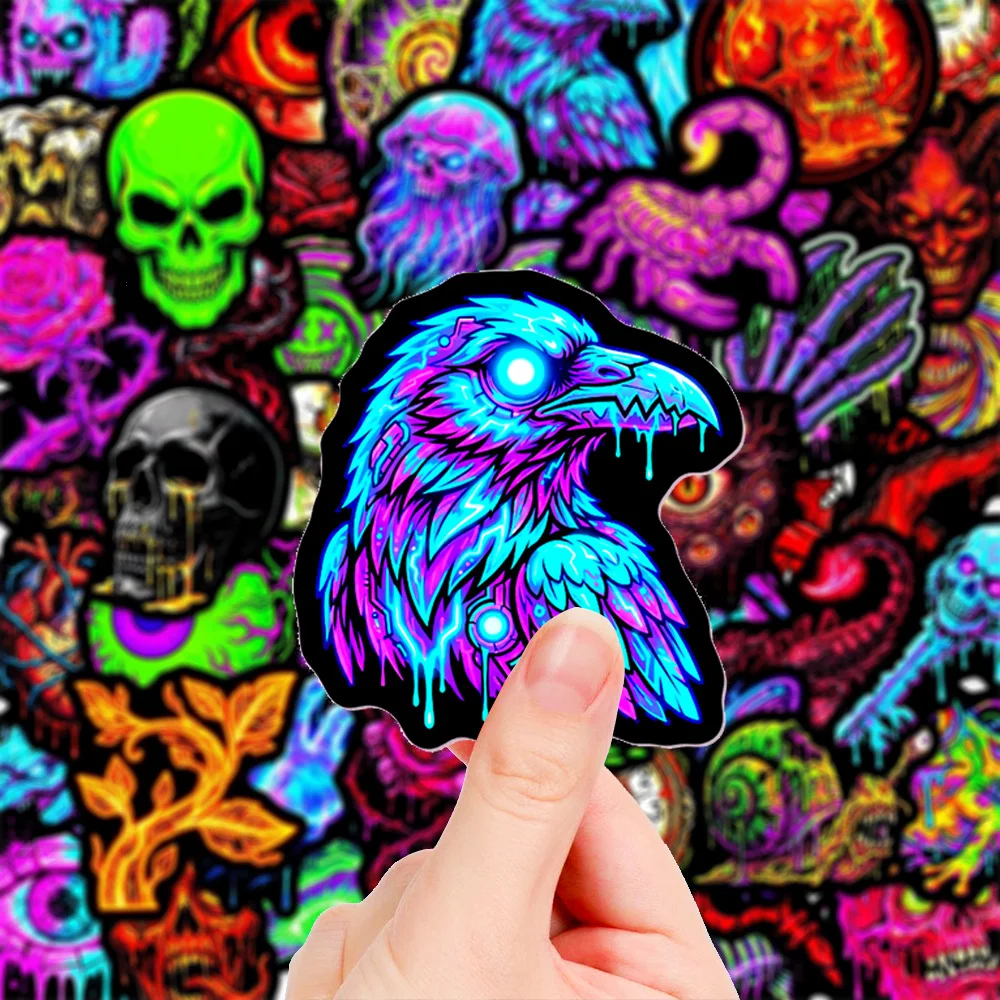 10/30/50pcs Horror Gothic Style Skull Demon Stickers Cool Personalized Graffiti Sticker Laptop Skateboard Phone Cartoon Decals