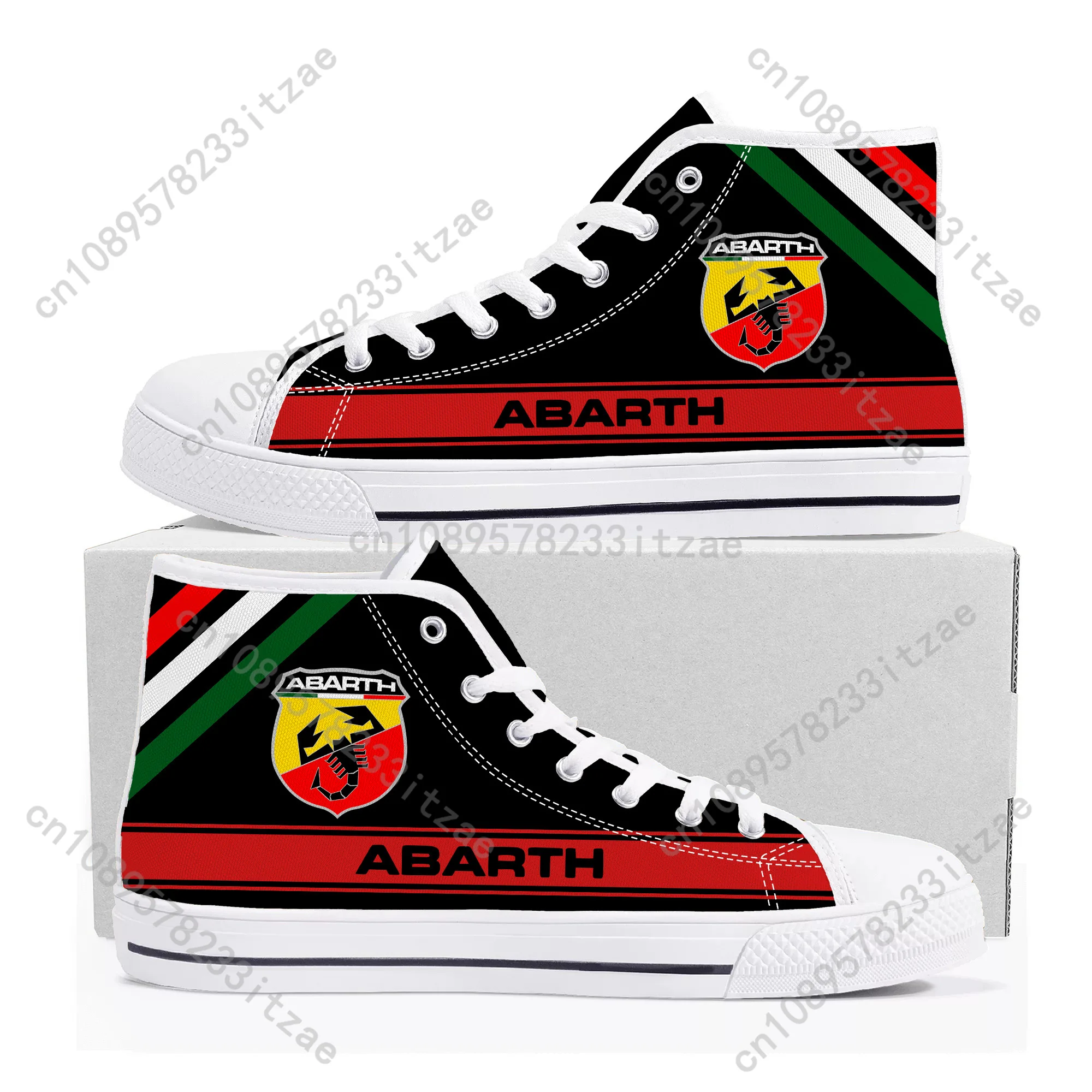 

Abarth Shoes High Top Sneakers Mens Womens Teenager High Quality Canvas Sneaker couple Casual Shoe Customize Shoes