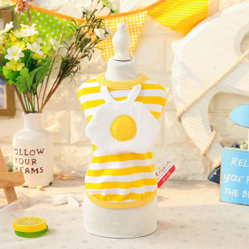 Spring Summer Pet Clothes Striped Egg Vest Dog Clothes Pet Supplies Accessories for Dog Pet Size L Yellow