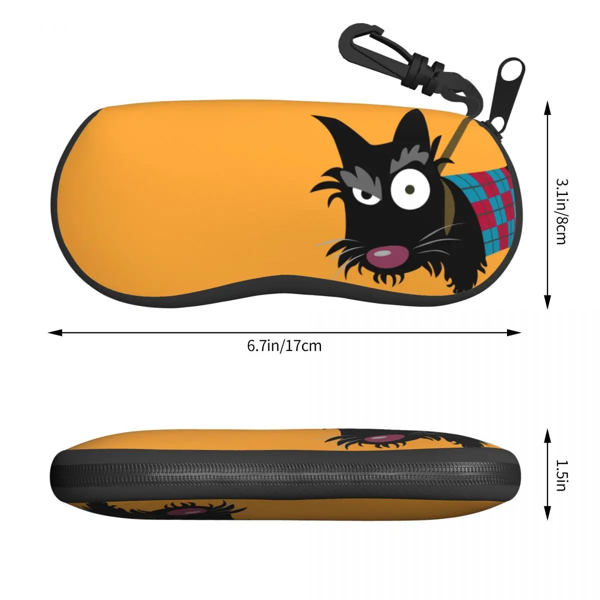 Scottie Eye Shell Eyeglasses Case Women Men Cute Cartoon Dog Scottish Terrier Glasses Case Sunglasses Box Pouch