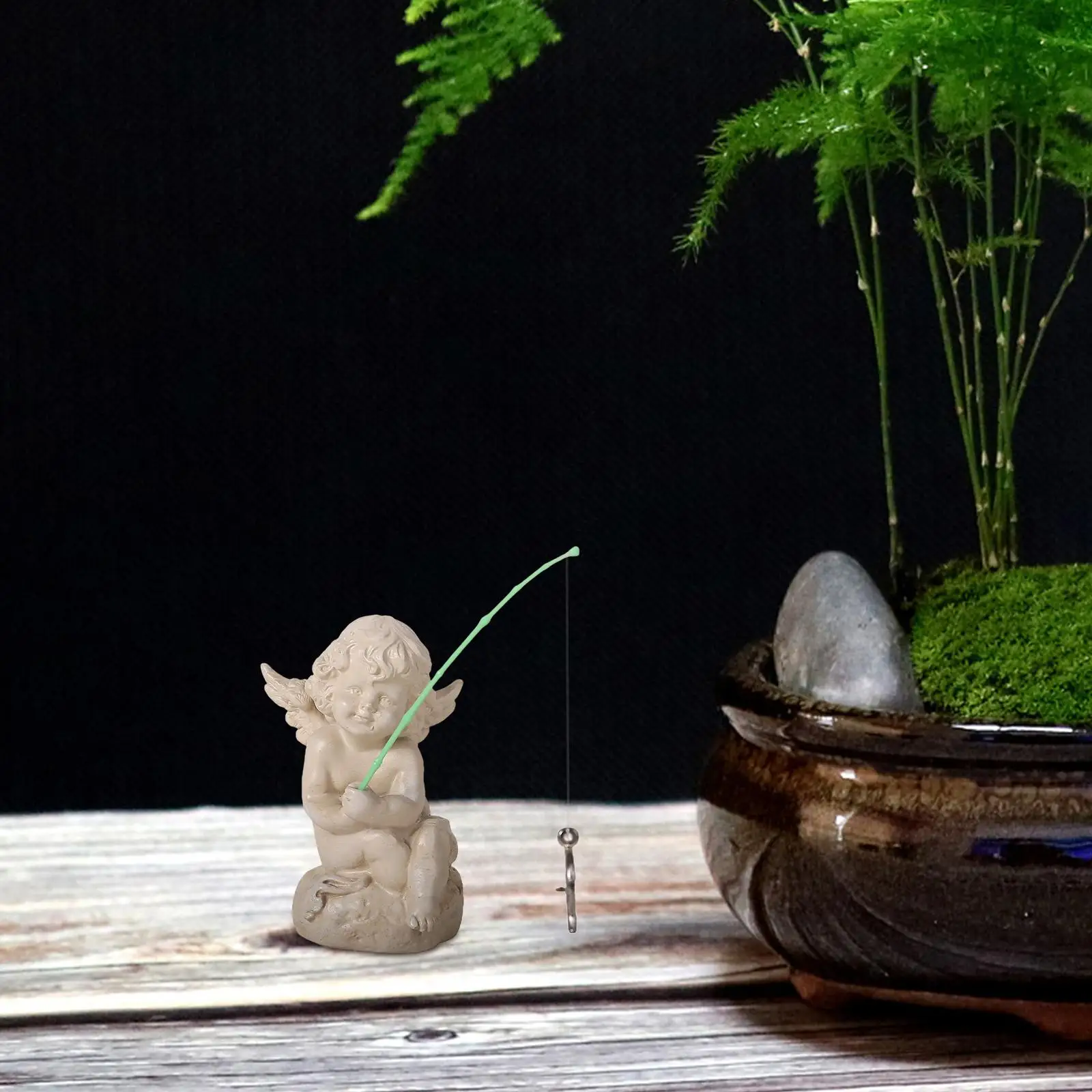 

Cupid Angel Figurine Creative Art Crafts Tabletop Ornament Flower Pot Decor Garden Statue for Yard Outdoor Patio Birthday Gift