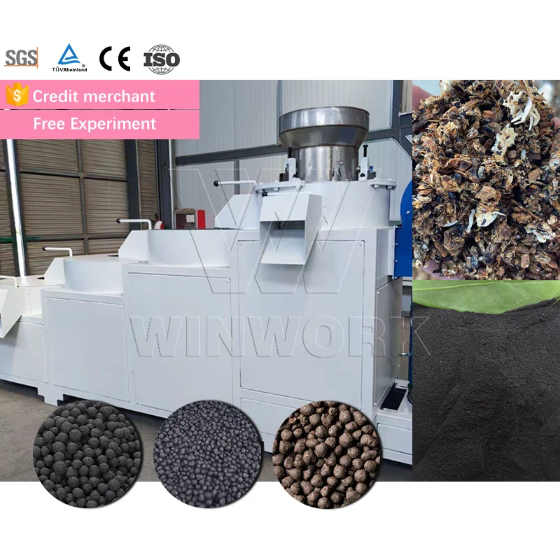 WINWORK New Condition Organic Fertilizer Machine Equipment for Animal Manure Processing Polishing Rounding Machine Core Motor