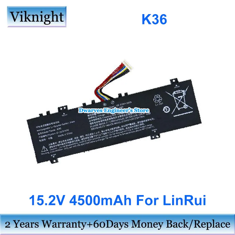 

Genuine 15.2V 4500mah 68.4Wh K36 Battery 36539419S For LinRui Terminator N36 S1 PRO Bben G16 G16A G16S G17 Aierxuan G1 Fenmai 6X