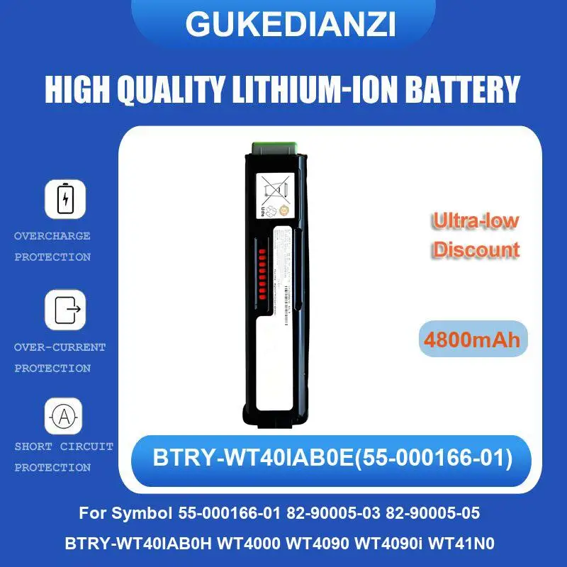 Battery For Symbol 55-000166-01 82-90005-03 82-90005-05 BTRY-WT40IAB0H WT4000 WT4090 WT4090i WT41N0
