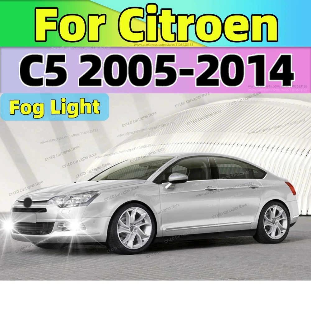 

2Pcs 6000K LED Fog Lamp Car Fog Light Front Bulb 20000LM Ultra Bright For Citroen C5 2005-2014 2009 2010 2011 2012 2013