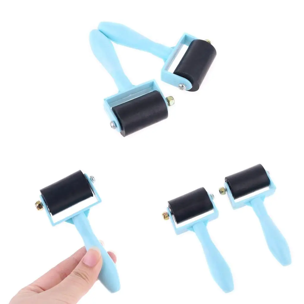 2Pcs Rubber roller Light Weight Rubber glues roller for Nonslip Tape Construction tool Printmaking Inking Block