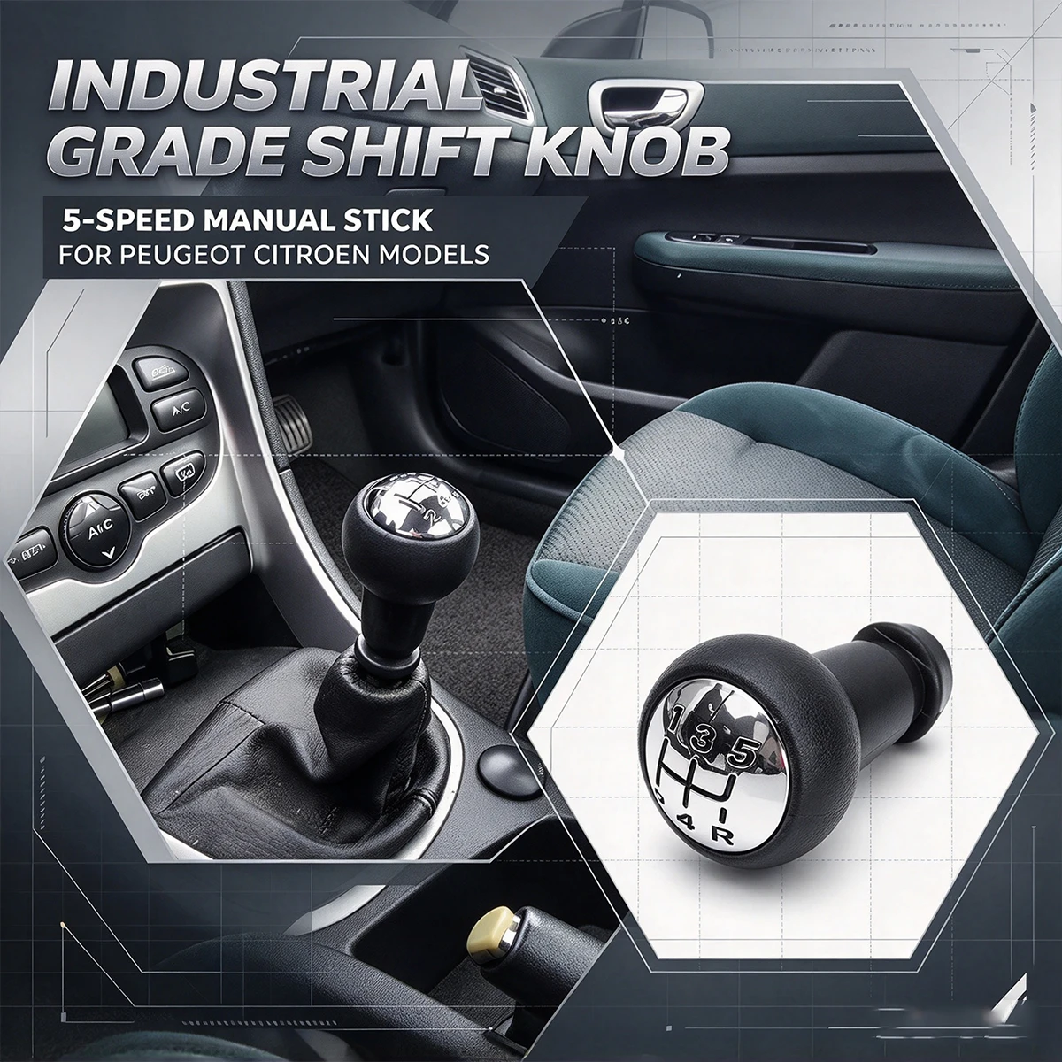 Gear Shift Knob for Citroen C1 C3 C4 for Peugeot 106 107 205 206 207 306 307 308 309 405 406 407 508 605 607 Lever Change Knob