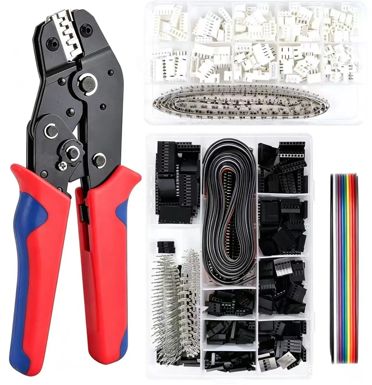 Kit de Conectores Micro JST-XH Dupont 460/1550 Peças 2.54mm 2/3/4/5/6 Pinos Macho/Fêmea com Cabo Jumper e Adaptador de Caixa