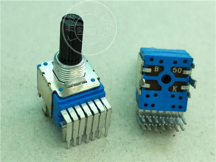 

RK1422G-2-B50K B100K Вертикальный четырехместный потенциометр, 14-контактный хвостовик, длина 18 мм