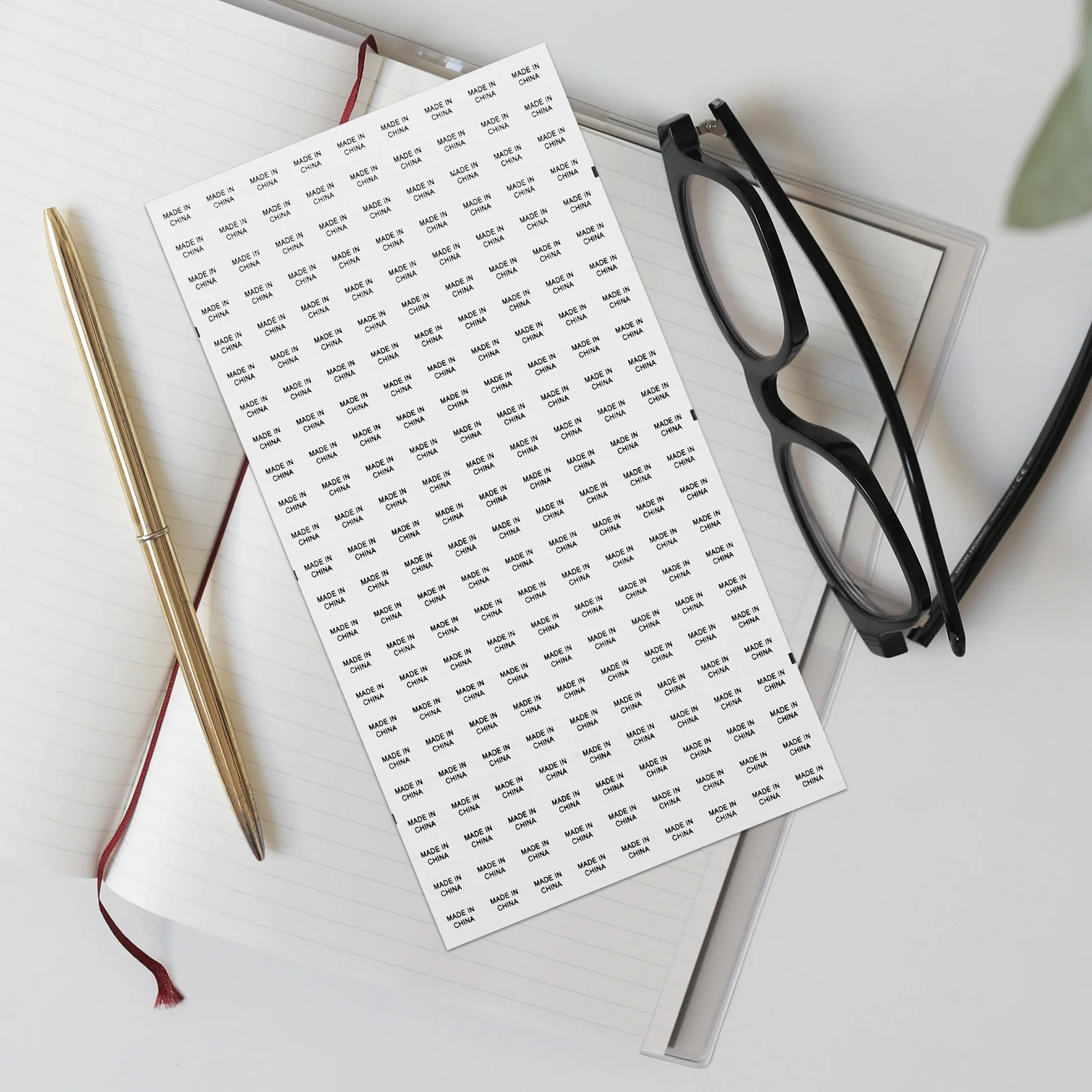 

14440 pcs White Background Black Text Stickers Waterproof Self Adhesive Labels For Packaging China Imported Products Marking