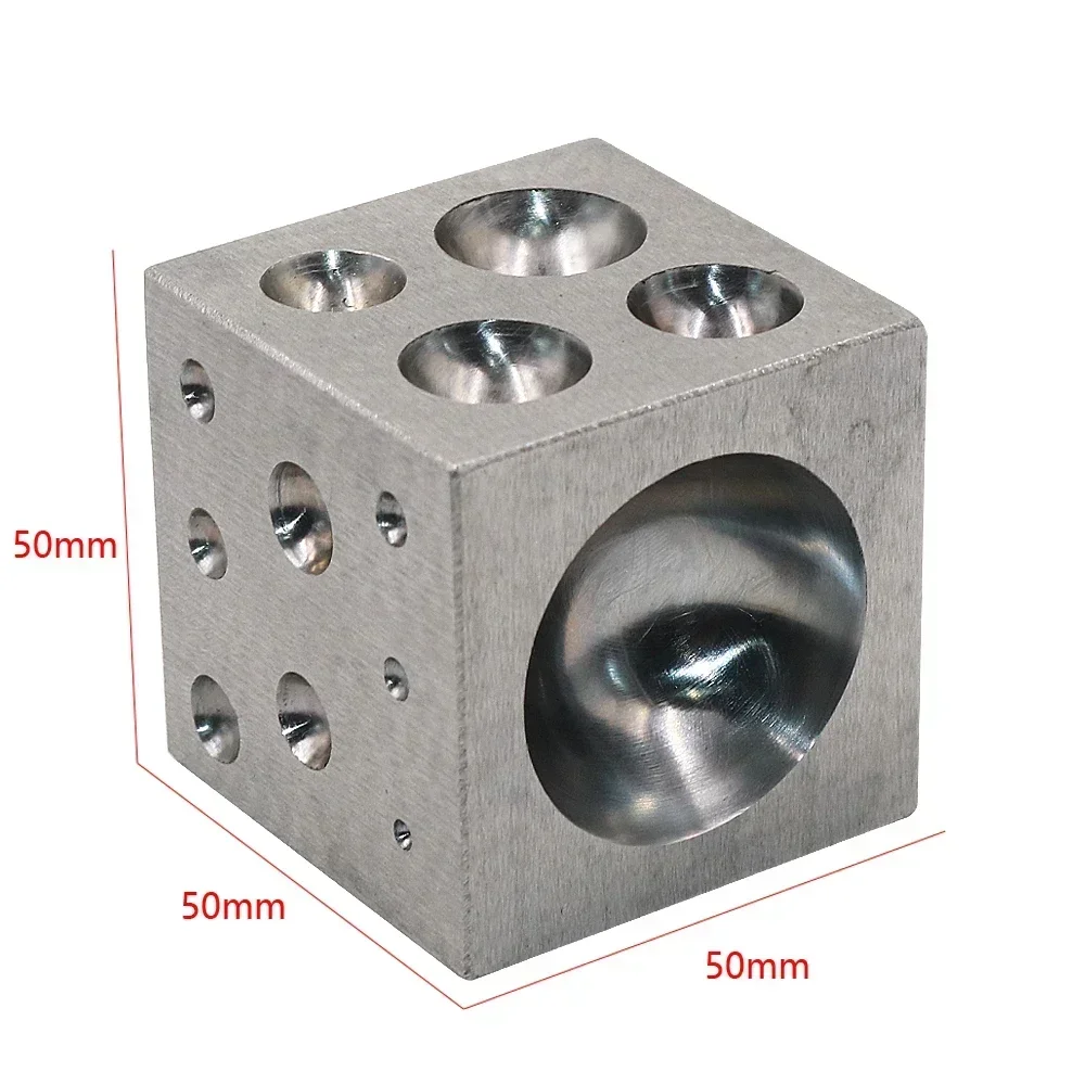 Dapping Block Square with Polished High Carbon Steel Cavities Bell Making Punching Tools Jewelry Making Tools