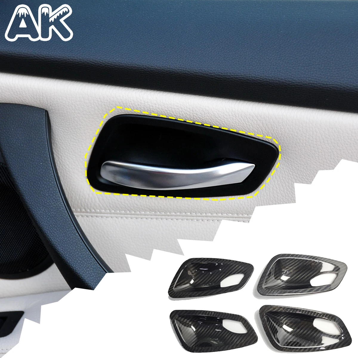 

Real Carbon Fiber For BMW 3 series E90 E92 E93 2005-2012 Car Inner Door Handle Bowl Panel Trim Cover Protection Car Accessories