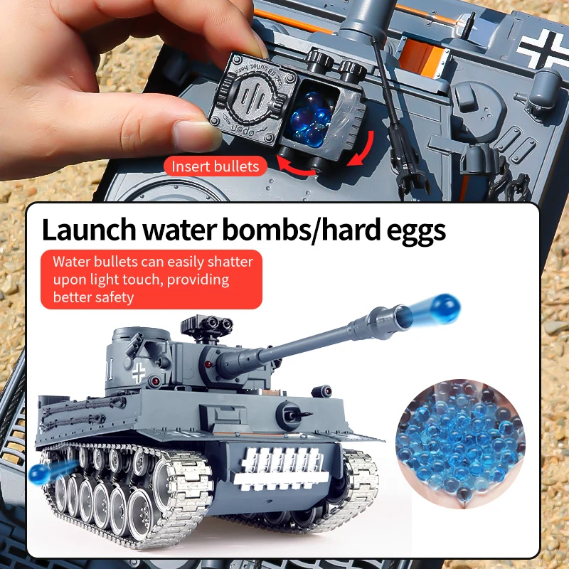 1/18 duży czołg RC zdalnie sterowany czołg wojskowy ze strzelaniem bb Shoot bombki wodne wojskowy model ciężarówki dla chłopców dzieci