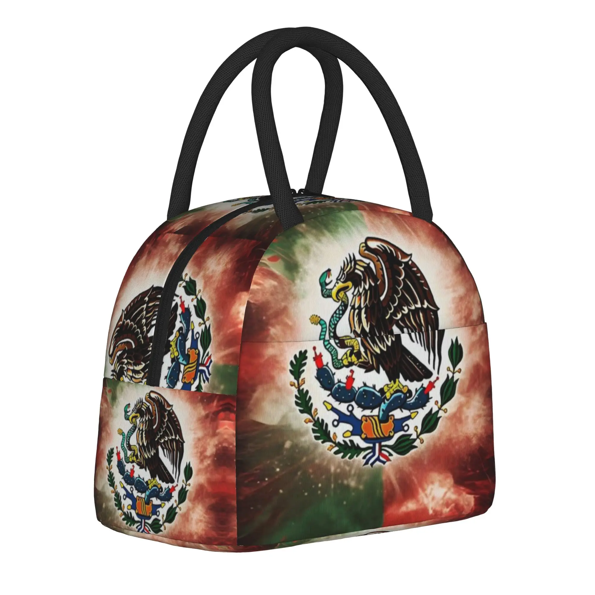mexico flag Merch Insulated Lunch Bag For Outdoor  Food Storage Bag Portable Thermal Cooler Lunch Boxes