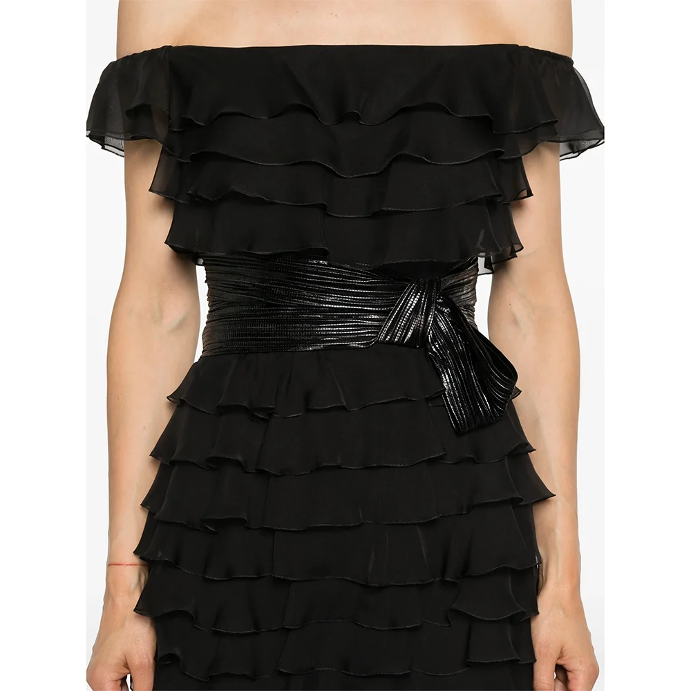 シンプルなイブニングドレス オフショルダー 半袖 イブニングドレス エレガント フォーマルな機会 フロアレングス プロムドレス カスタマイズ