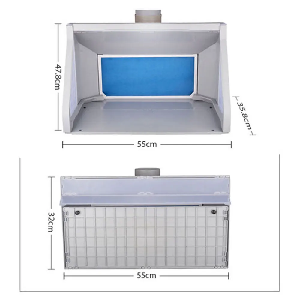 HS-E550BLK Paint Fan Aspirator Spray Gun Paint Booth Exhaust Fans with Filter for Home Spray Booth 220V Fresh air circulation