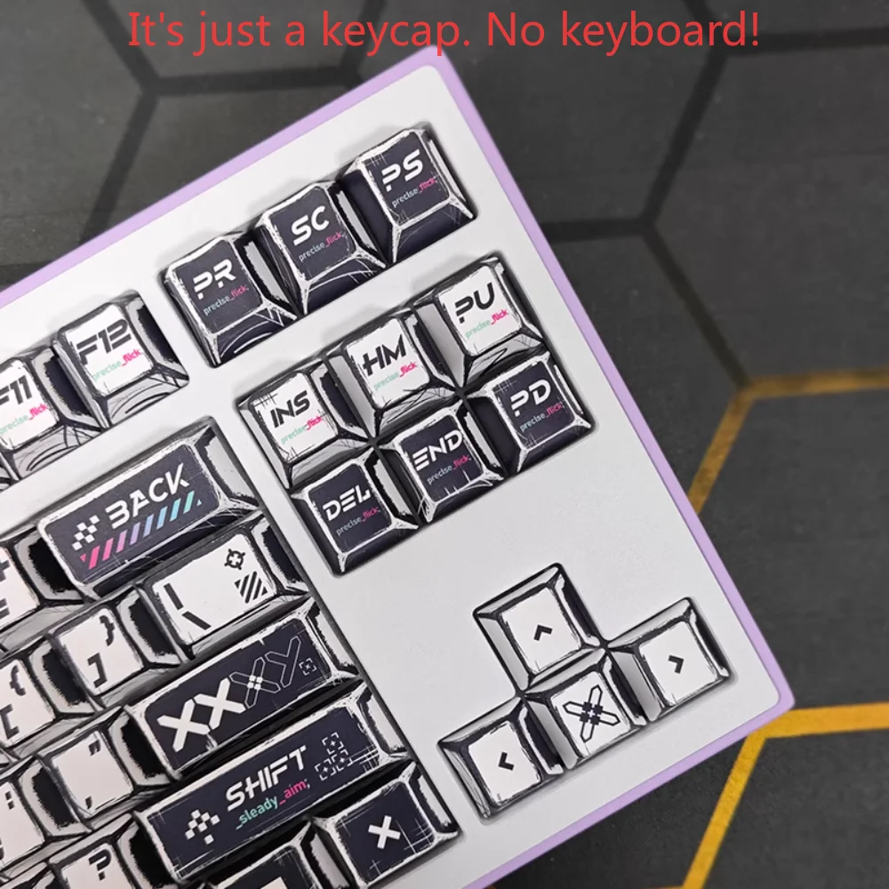 GEFENSI Manga Style Keycaps 137 Keys PBT Printed Set Cherry Keycaps 7U Spacebar For Wooting Mega Lion Mechanical Keyboard Skins