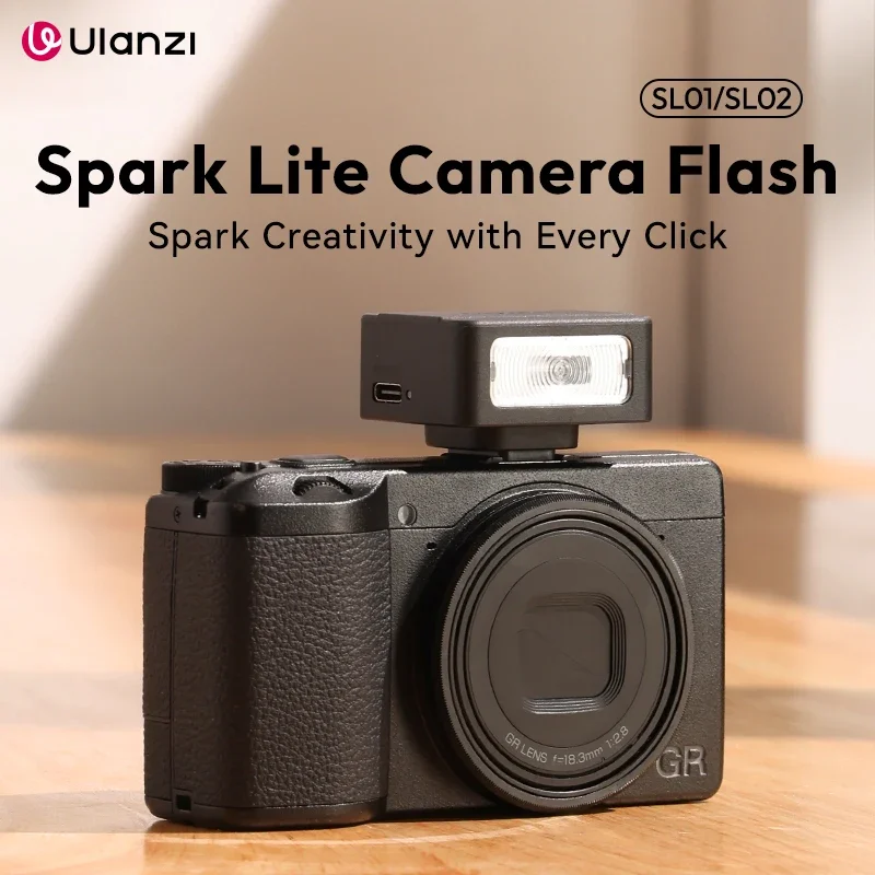 Ulanzi SL01 SL02 Mini Portable Spark Lite Camera Flash Light 6500K for Canon Sony Nikon with 4 Power Level Outdoor LiveStreaming