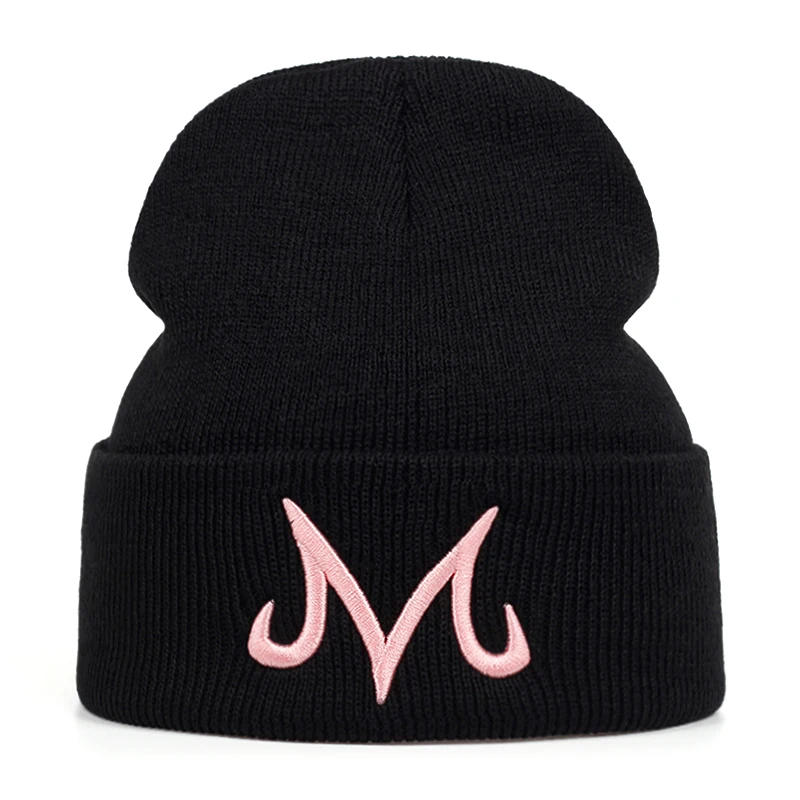 Unisex M Buchstaben-Stickerei Mützen Herbst und Winter Warme Beanie-Mützen für Damen und Herren – Detail 2