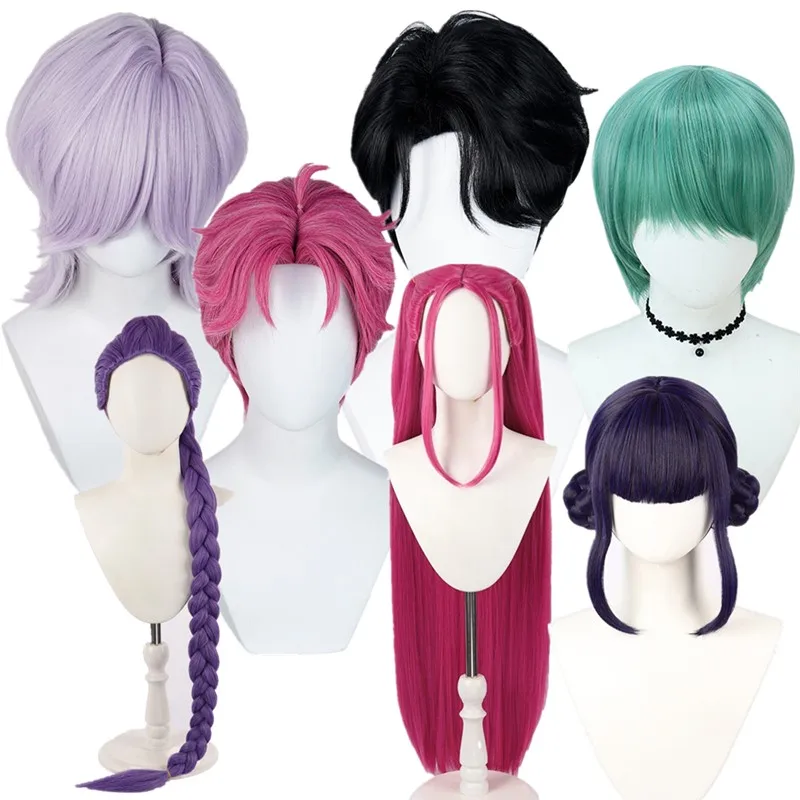 

Jinu детские романтические головные уборы Rumi, парик для косплея, Mystery Boys Demons Abby Hunters Zoey Mira, аксессуары для костюмов на Хэллоуин