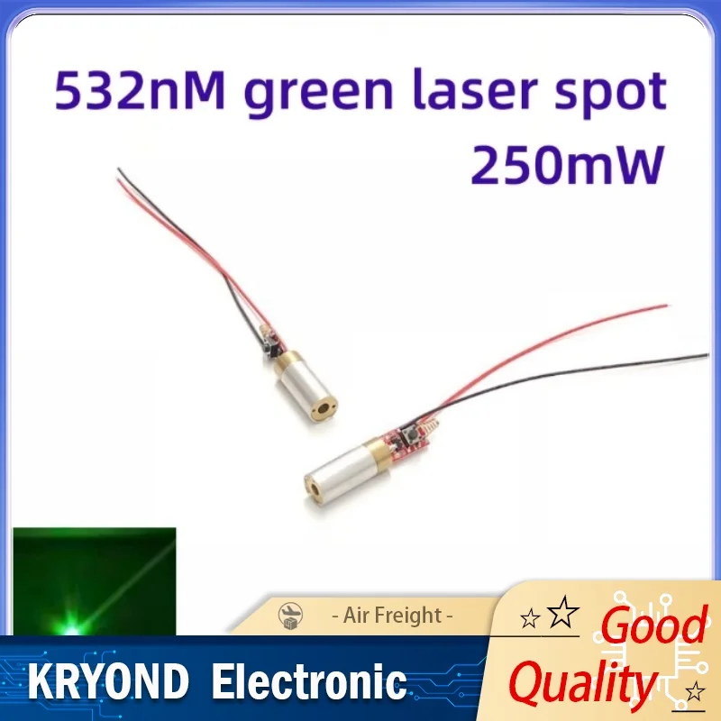 Green Laser Module 532nm 250mW 12mm Dot Beam Positioning Head 2.8V-3.7V with Spring Switch