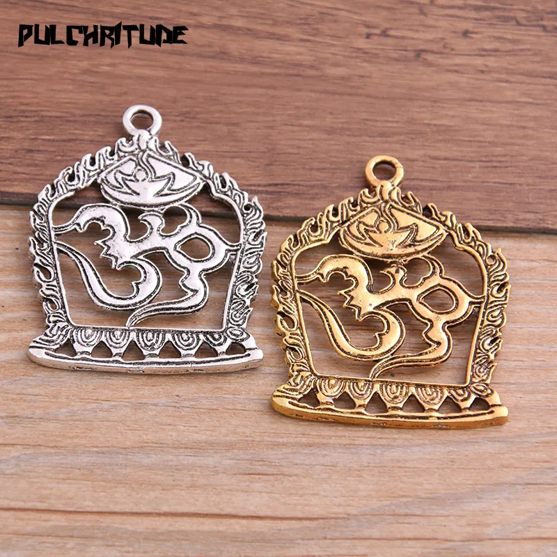 2PCS 38*49mm Metal Alloy Two Color Big 3D Charms Letter Pendants For Jewelry Making DIY Handmade Craft