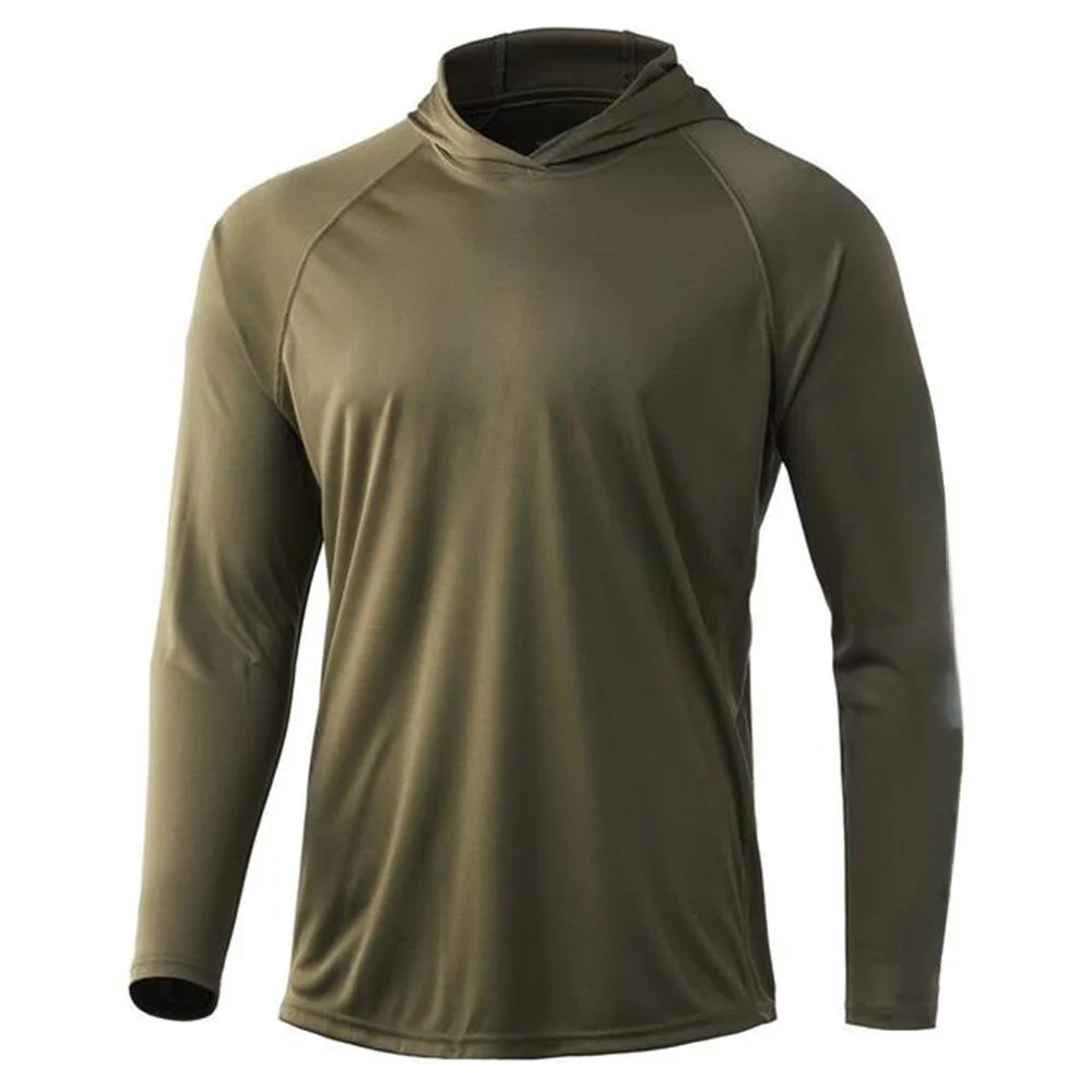 Hooded Fishing Shirt Long Sleeves UV Protection Man Outdoor Summer Wicking Jersey Fishing Clothing