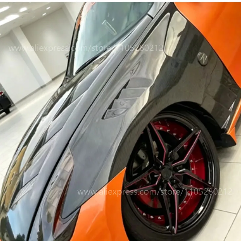 Lightweight and non-destructive upgrade modification for 2009-2020 Nissan Z34 370Z carbon fiber wide body mudguard front fender - view 5