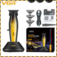 VGR Hair Trimmer Professional Hair Cut Machine Rechargeable Electric Trimmer 9000 RPM Clipper Metal Hair Trimmer for Men V-992