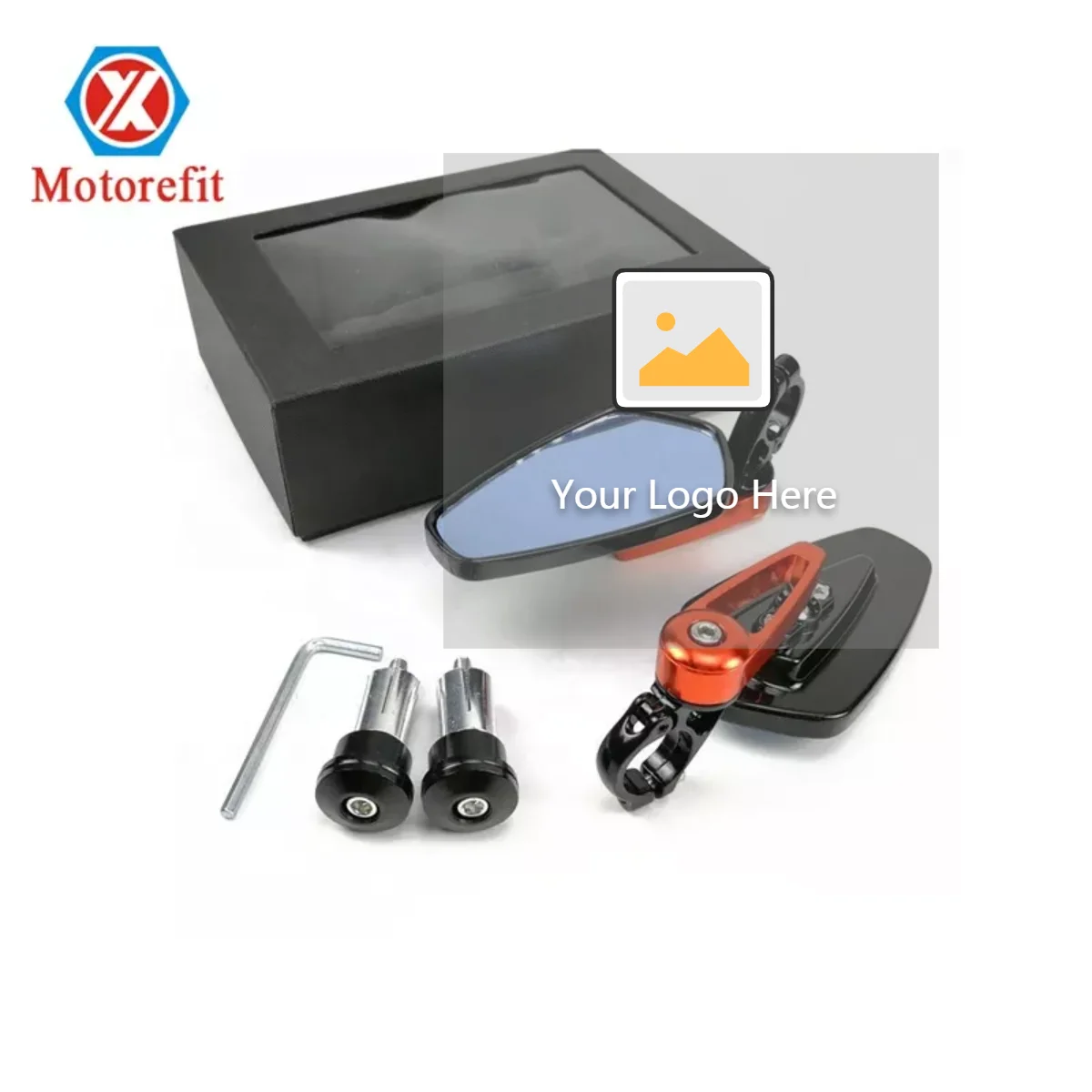 1 مجموعة 7/8 "22 مللي متر العالمي للدراجات النارية مرآة الألومنيوم مرآة الرؤية الخلفية مقود نهاية الجانب مرآة #3