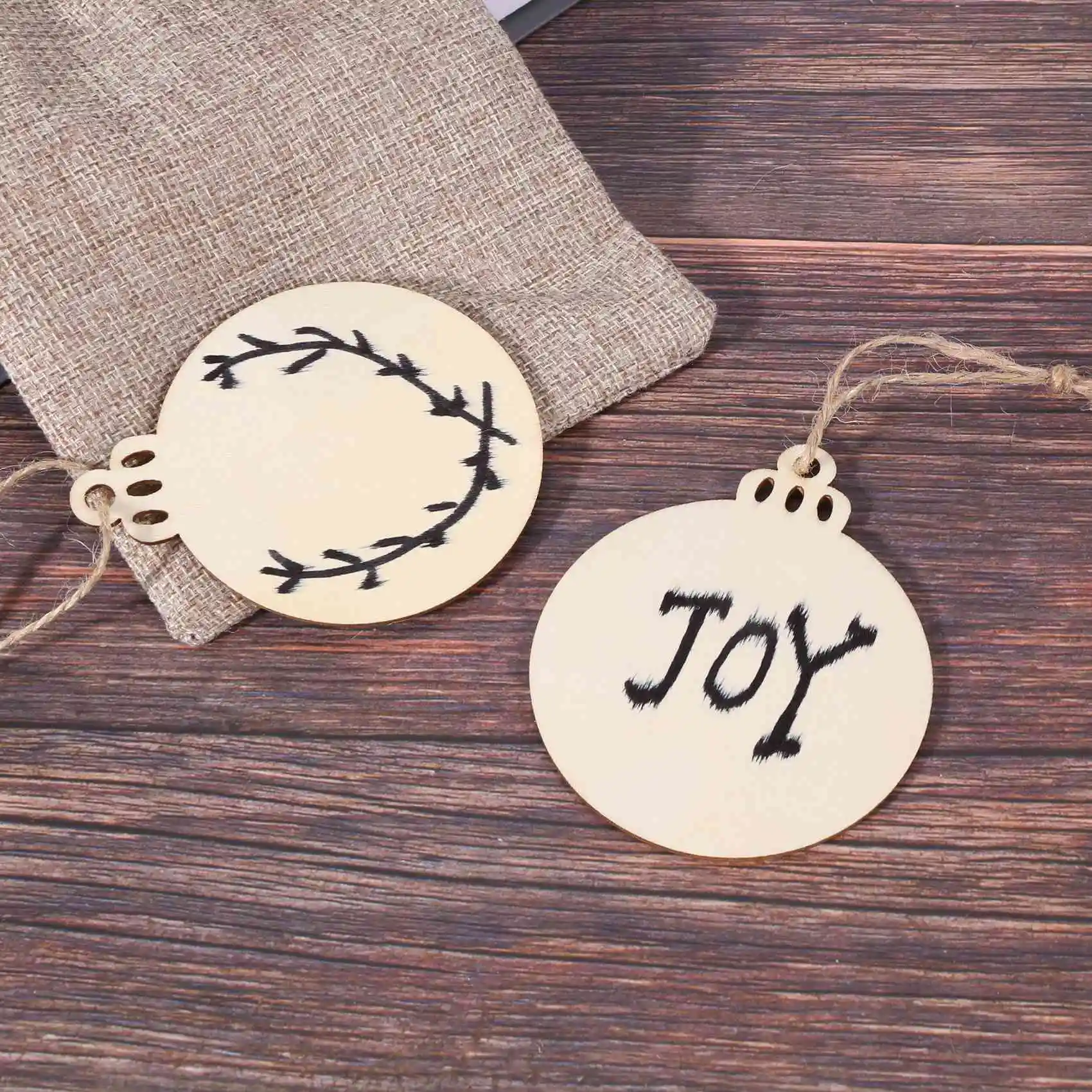 50 pezzi fai da te artigianale in legno pallina rotonda con 50 pezzi di due per dipingere ornamenti appesi natalizi non finiti disco in legno bianco naturale