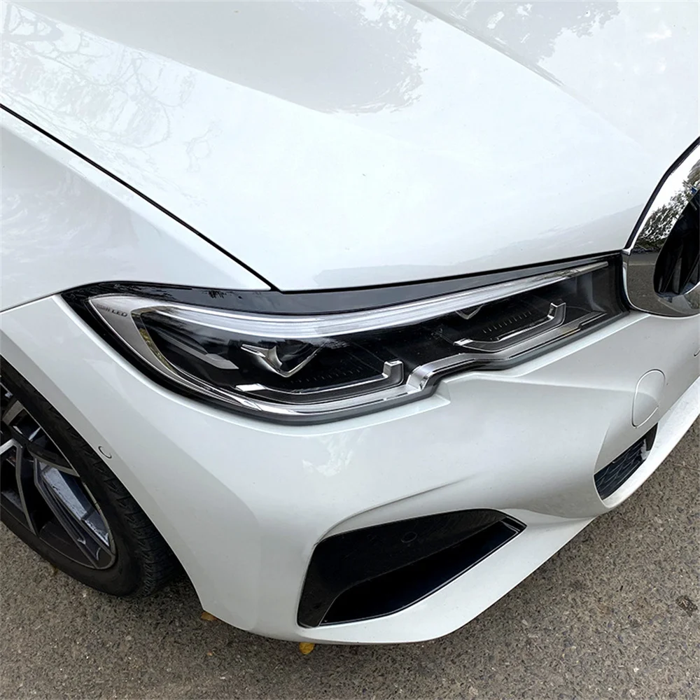 

2Pcs ABS Gloss Headlight Evil Eyebrows Eyelids For BMW G20 G21 3 Series 318d 320d 320i 325i 330i 330d M340i 2019-2022 Tuning