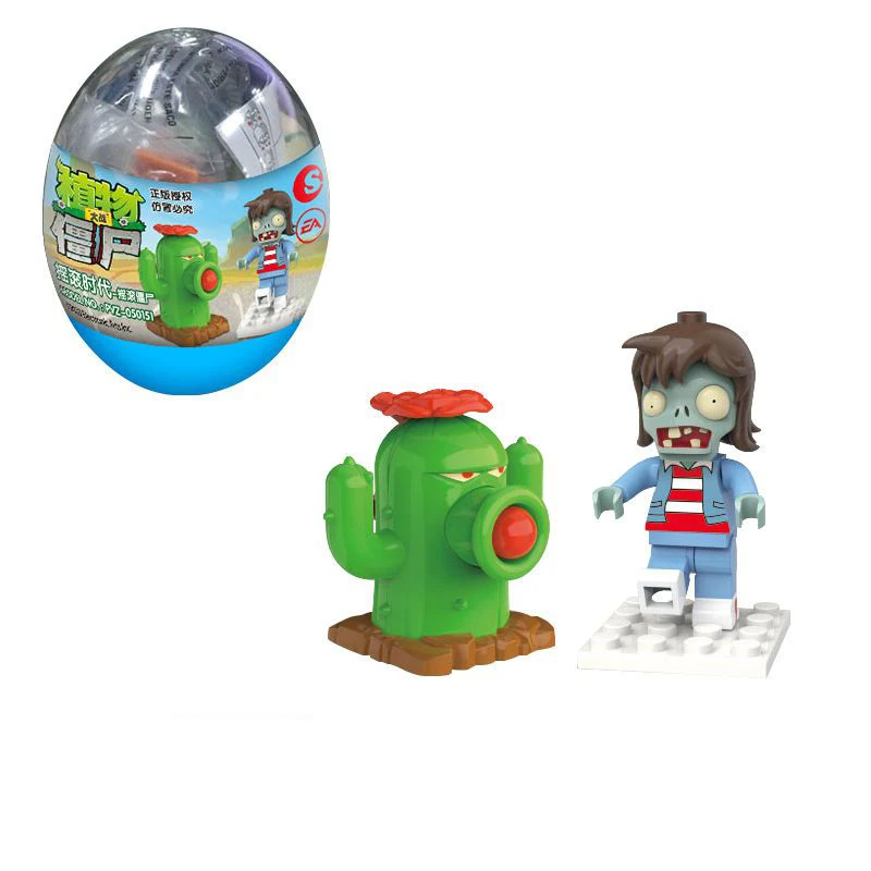 Piante vs. Zombies Anime Figure Peashooter Gatling BOSS Shooter modello in PVC Building Blocks giocattolo educativo regalo di compleanno per bambini