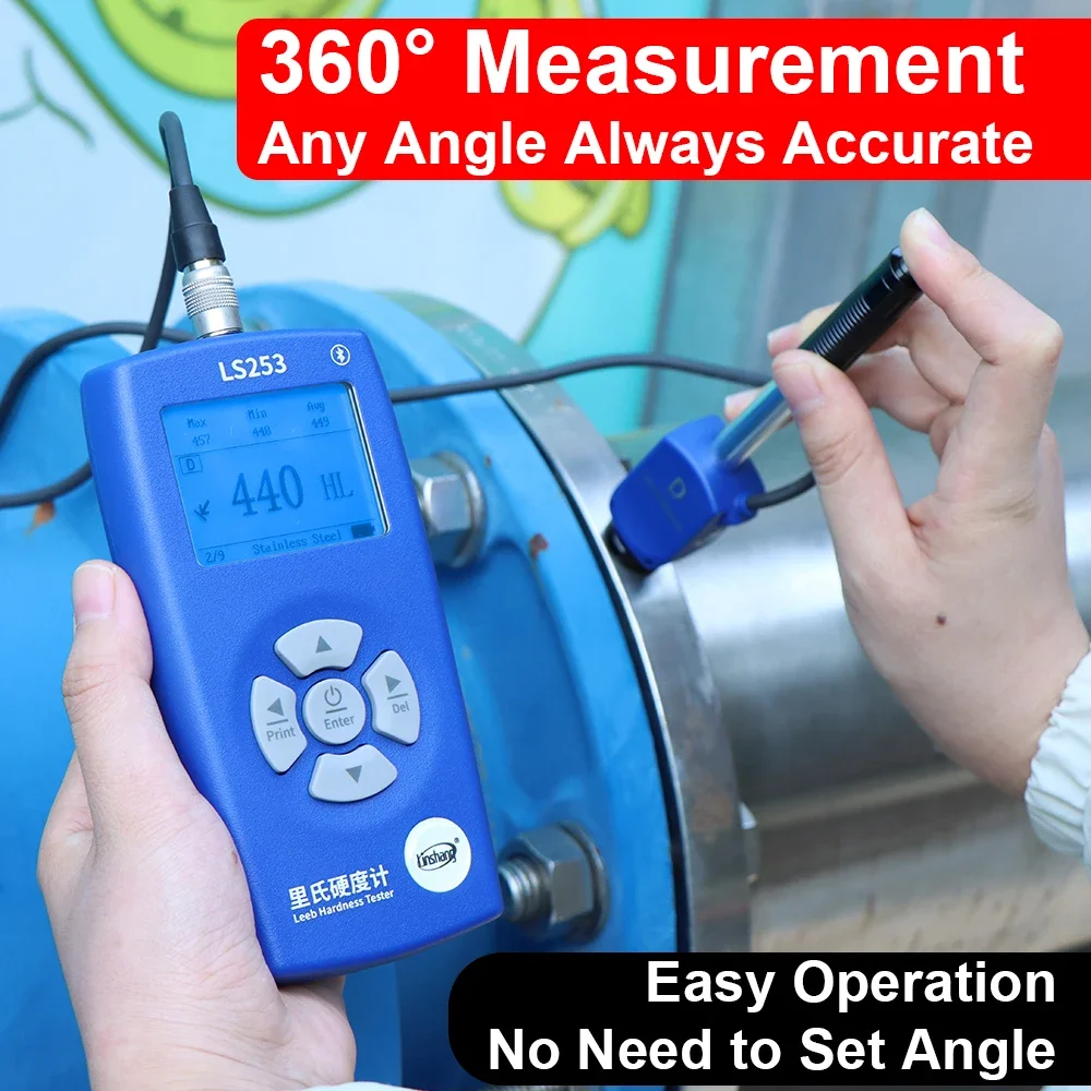 LS253 Multi Probe Support APP Wireless Printer Portable Hardness Tester for Aluminum Metal Leeb Hardness Tester