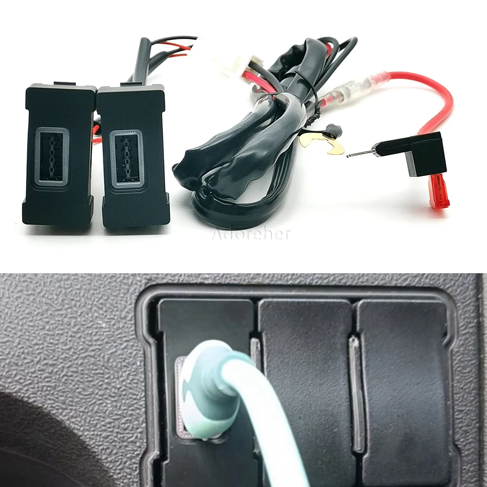 

Модифицированное автомобильное двойное зарядное устройство, красный свет, USB QC3.0, адаптер для зарядки смартфона, интерфейсная розетка для Iveco, ежедневные автомобильные аксессуары