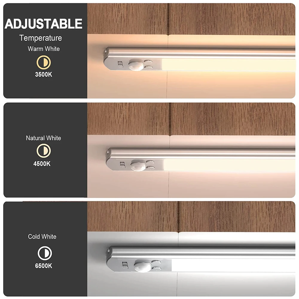 126LED Cabinet Light con sensore di movimento luce notturna a induzione USB ricaricabile dimmerabile per le scale della cucina dell'armadio della camera da letto