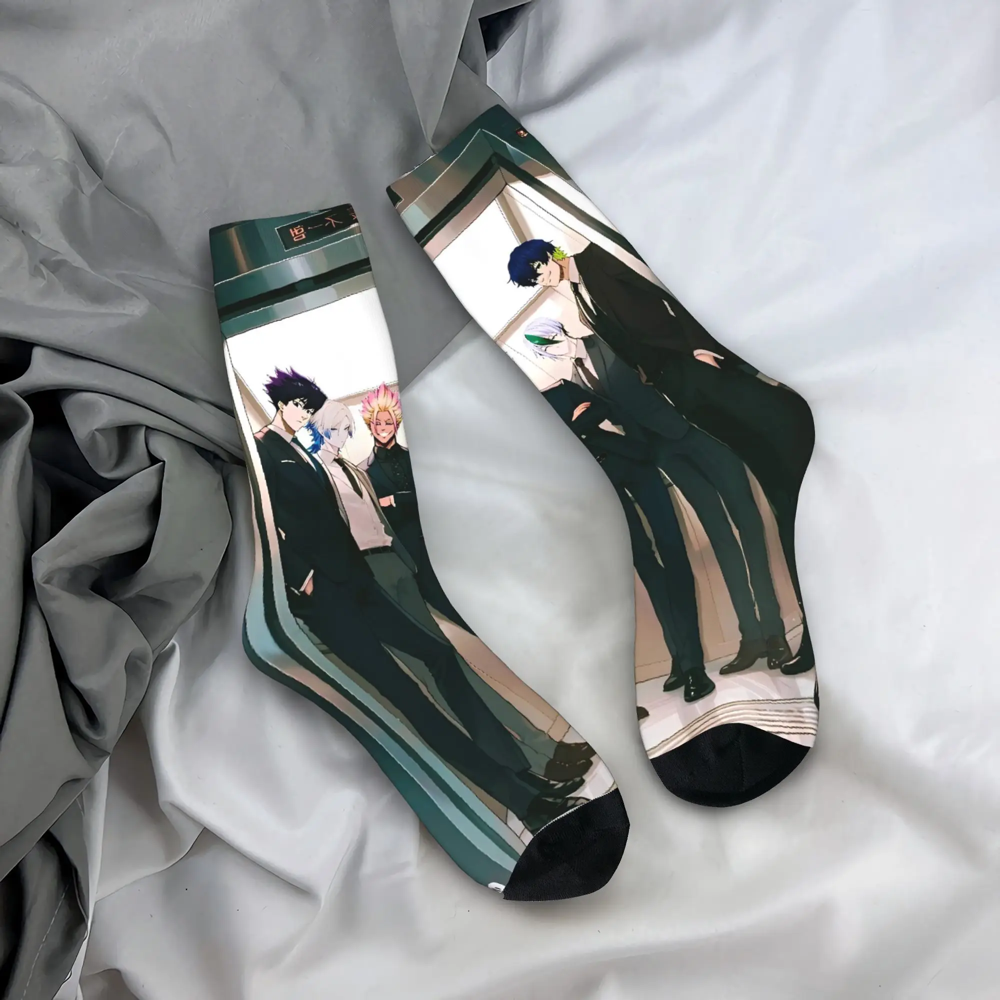 ブルーロックアニメストッキングユニセックス男性靴下高品質ノベルティソックス春ランニングスポーツ滑り止めパターンソックスギフト